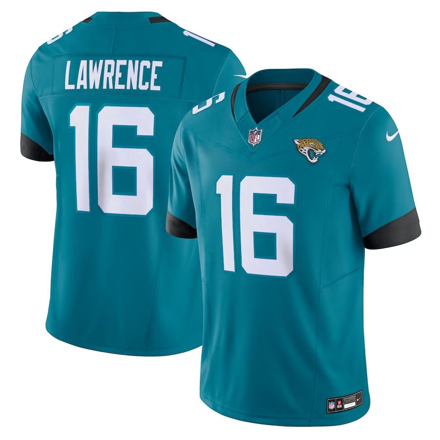 Men Jacksonville Jaguars 16 Trevor Lawrence Nike Teal Vapor F.U.S.E. Limited NFL Jersey